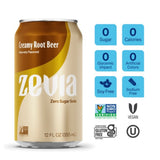 Zevia® Zero Sugar Naturally Sweetened Soda, Creamy Root Beer, 12 oz Can, 12/Carton (ZEV0190512) Case of 12