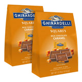 Ghirardelli Milk Chocolate and Caramel Chocolate Squares, 15.96 oz Bag, 2/Carton (GRR60004071) Case of 2
