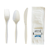 Boardwalk® Six-Piece Cutlery Kit, Fork/Knife/Teaspoon/Napkin/Pepper/Salt, White, 1,000/Carton (BWK6COMBOKITPP) Case of 250