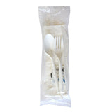 Boardwalk® Six-Piece Cutlery Kit, Fork/Knife/Teaspoon/Napkin/Pepper/Salt, White, 1,000/Carton (BWK6COMBOKITPP) Case of 250