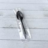 Boardwalk® Mediumweight Polypropylene Cutlery, Individually Wrapped, Spoon, Plastic, Black, 1,000/Carton (BWKSPOONBLPPIW) Case of 1000