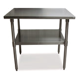 BK Resources Stainless Steel Flat Top Work Tables, 36w x 30d x 36h, Silver, 2/Pallet (BKE2VT3630) Each