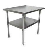 BK Resources Stainless Steel Flat Top Work Tables, 36w x 30d x 36h, Silver, 2/Pallet (BKE2VT3630) Each