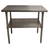 BK Resources Stainless Steel Flat Top Work Tables, 48w x 30d x 36h, Silver, 2/Pallet (BKE2VT4830) Each