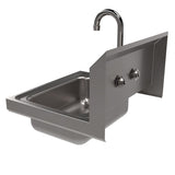 BK Resources Stainless Steel Hand Sink with Faucet, 14" l x 10" w x 5" d (BKEBKHSW1410PG) Each