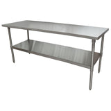 BK Resources Stainless Steel Flat Top Work Tables, 72w x 30d x 36h, Silver, 2/Pallet (BKE2VT7230) Each