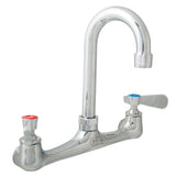 BK Resources WorkForce Standard Duty Faucet, 12.38" Height/8" Reach, Chrome-Plated Brass (BKEBKFW8GM) Each