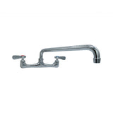 BK Resources WorkForce Standard Duty Faucet, 4.62" Height/12" Reach, Chrome-Plated Brass (BKEBKF8W12M) Each