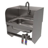 BK Resources Stainless Steel Hand Sink with Side Splashes, 14" l x 10" w x 5" d (BKEHSW14101SBKP) Each