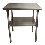 BK Resources Stainless Steel Flat Top Work Tables, 24w x 24d x 36h, Silver, 2/Pallet (BKE2VT2424) Each