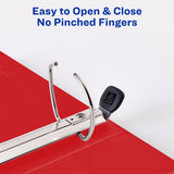 Avery® Heavy-Duty View Binder with DuraHinge and Locking One Touch EZD Rings, 3 Rings, 3" Capacity, 11 x 8.5, Red, 4/Carton (AVE79325CT) Case of 4