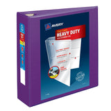 Avery® Heavy-Duty View Binder with DuraHinge and One Touch EZD Rings, 3 Rings, 3" Capacity, 11 x 8.5, Purple, 4/Carton (AVE79810CT) Case of 4