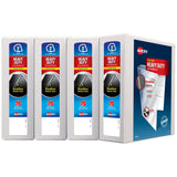 Avery® Heavy-Duty View Binder with DuraHinge and Locking One Touch EZD Rings, 3 Rings, 3" Capacity, 11 x 8.5, White, 4/Carton (AVE79193CT) Case of 4