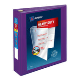 Avery® Heavy-Duty View Binder with DuraHinge and One Touch EZD Rings, 3 Rings, 2" Capacity, 11 x 8.5, Purple, 6/Carton (AVE79777CT) Case of 6
