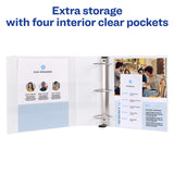 Avery® Heavy-Duty View Binder with DuraHinge and Locking One Touch EZD Rings, 3 Rings, 3" Capacity, 11 x 8.5, White, 4/Carton (AVE79193CT) Case of 4