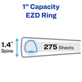 Avery® Heavy-Duty View Binder with DuraHinge and One Touch EZD Rings, 3 Rings, 1" Capacity, 11 x 8.5, Red, 12/Carton (AVE79170CT) Case of 12