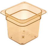 Carlisle StorPlus High Heat Food Pan, 2.5 qt, 6.38 x 6.75 x 6, Amber, Plastic (CFS3088513) Each