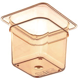 Carlisle StorPlus High Heat Food Pan, 2.5 qt, 6.38 x 6.75 x 6, Amber, Plastic (CFS3088513) Each