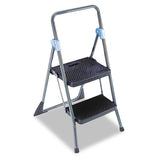 Cosco® Commercial 2-Step Folding Stool, 300 lb Capacity, 20.5 x 24.75 x 39.5, Gray (CSC11829GGB) Each