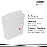 McKesson Prevent® Sharps Container Translucent Base 10-3/4 H X 10-1/2 W X 4-3/4 D Inch Horizontal Entry 1.25 Gallon (855126_EA) 1/EA