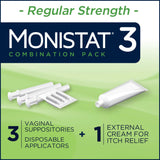 MONISTAT® 3-Day Treatment Combination Pack Ovule® Vaginal Antifungal 200 mg / 2% Strength Ovule® insert 3 Per Box Applicator (1231448_BX) 3/BX