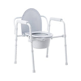 McKesson 3-in-1 Commode Chair Fixed Arms Steel Frame Back Bar 13-1/2 Inch Seat Width 350 lbs. Weight Capacity (1088075_CS) 1/CS