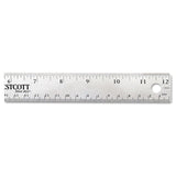 Westcott® Stainless Steel Office Ruler With Non Slip Cork Base, Standard/Metric, 12" Long (ACM10415) Each