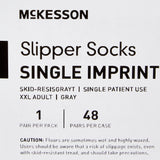 McKesson Slipper Socks Unisex Adult 2X-Large Single Tread Single Patient Use Gray (1038461_CS) 48/CS
