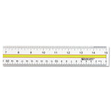Westcott® Acrylic Data Highlight Reading Ruler With Tinted Guide, 15" Long, Clear/Yellow (ACM10580) Each