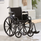 McKesson Lightweight Wheelchair Dual Axle Desk Length Arm Swing-Away Footrest Black Upholstery 16 Inch Seat Width Adult 300 lbs. Weight Capacity (1065282_EA) 1/EA