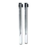 Tatco Adjusta-Tape Crowd Control Stanchion Posts Only, Polished Aluminum, 40" High, Silver, 2/Box (TCO11500) Case of 2
