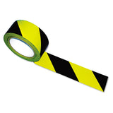 Tatco Hazard Marking Aisle Tape, 2" x 108 ft, Black/Yellow (TCO14711) Each