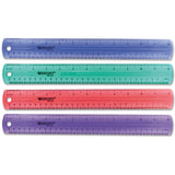 Westcott® 12" Jewel Colored Ruler, Standard/Metric, Plastic (ACM12975) Each