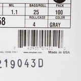 McKesson Trash Bag 45 gal. Gray LLDPE 1.1 mil 38 X 58 Inch Star Seal Bottom Coreless Roll (1137651_CS) 100/CS