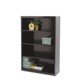 Tennsco Metal Bookcase, Four-Shelf, 34.5w x 13.5d x 52.5h, Black (TNNB53BK) Each