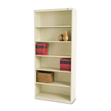 Tennsco Metal Bookcase, Six-Shelf, 34.5w x 13.5h x 78h, Putty (TNNB78PY) Each