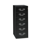 Tennsco Six-Drawer Multimedia/Card File Cabinet, Black, 21.25" x 28.5" x 52" (TNNCF669BK) Each