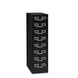 Tennsco Eight-Drawer Multimedia/Card File Cabinet, Black, 15" x 28.5" x 52" (TNNCF846BK) Each
