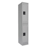 Tennsco Double Tier Locker, Single Stack, 12w x 18d x 72h, Medium Gray (TNNDTS121836AMG) Each