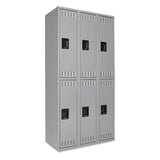 Tennsco Double Tier Locker, Triple Stack, 36w x 18d x 72h, Medium Gray (TNNDTS121836CMG) Each