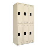Tennsco Double Tier Locker, Triple Stack, 36w x 18d x 72h, Sand (TNNDTS121836CSD) Each