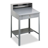 Tennsco Open Steel Shop Desk, 34.5" x 29" x 53.75", Medium Gray (TNNSR57MG) Each
