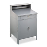 Tennsco Steel Cabinet Shop Desk, 34.5" x 29" x 53", Medium Gray (TNNSR58MG) Each