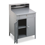 Tennsco Steel Cabinet Shop Desk, 34.5" x 29" x 53", Medium Gray (TNNSR58MG) Each