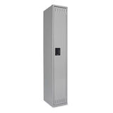 Tennsco Single-Tier Locker, One Locker with Hat Shelf and Coat Rod, 12w x 18d x 72h, Medium Gray (TNNSTS121872AMG) Each