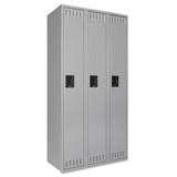 Tennsco Single-Tier Locker, Three Lockers with Hat Shelves and Coat Rods, 36w x 18d x 72h, Medium Gray (TNNSTS121872CMG) Each