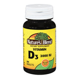 Nature's Blend Vitamin Supplement Vitamin D 2,000 IU Strength Tablet 100 per Bottle (852689_BT) 1/BT