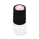Universal® Round Message Stamp, SMILEY FACE, Pre-Inked/Re-Inkable, Red (UNV10080) Each