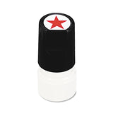 Universal® Round Message Stamp, STAR, Pre-Inked/Re-Inkable, Red (UNV10081) Each