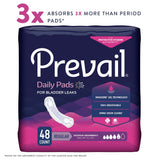 Prevail® Daily Pads Bladder Control Pad 11 Inch Length Heavy Absorbency Polymer Core One Size Fits Most (810355_CS) 192/CS